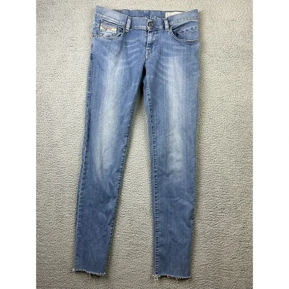 DIESEL Jeans Womens 30x34 (32) Getlegg Slim-Skinny 0884X Stretch Jeans Raw Hem - Picture 1 of 16